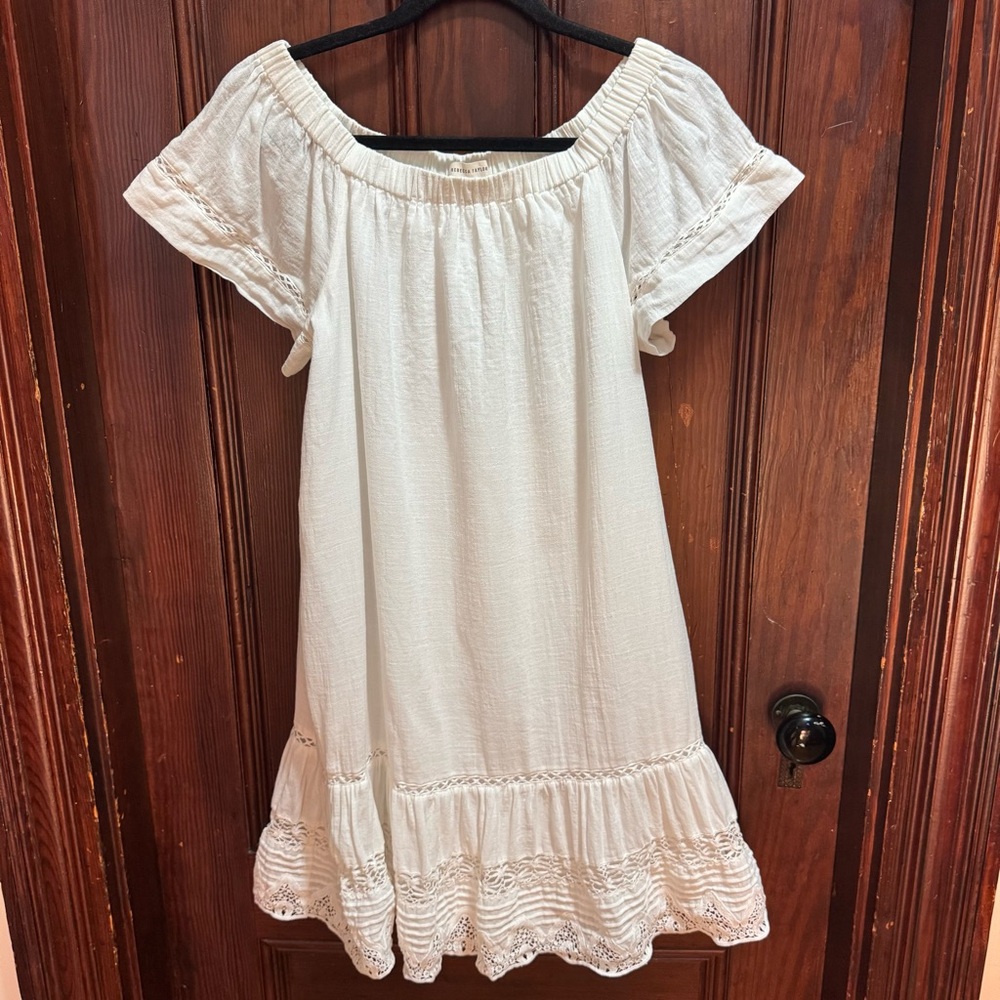 Rebecca Taylor Off Shoulder Embroidered Cotton Swing Dress - Picture 4 of 5